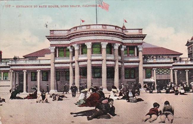 California Long Beach Entrance To Bath House 1908