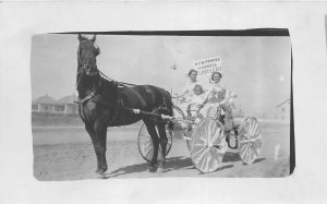 H93/ Algona Iowa RPPC Postcard c10 B.F. Wickwire Harness Shop Parade 64