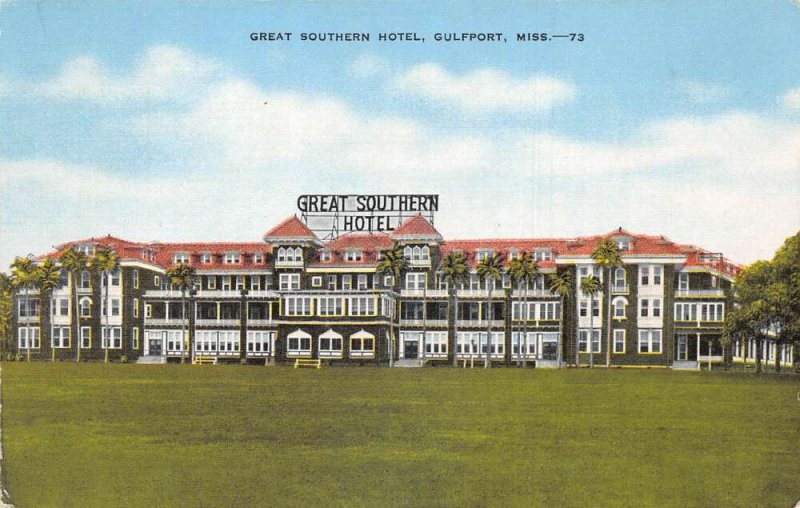 Gulfport Mississippi Great Southern Hotel Vintage Postcard AA57253