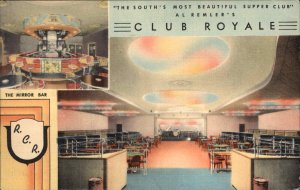 Savannah GA Al Remler's Club Royale Linen Postcard