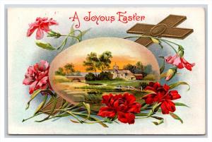 21004    EASTER    farm scene, flowers