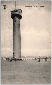 Ostende Belgium Les Deux Phares Lighthouse Landmark Postcard