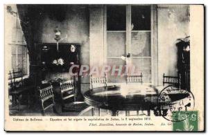 Postcard Old Army War of 1870 Chateau Bellevue House and was signed the capit...