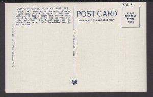 Florida ST. AUGUSTINE - Old City Gates built 1743 ~ WB