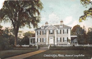 Cambridge Massachusetts 1908 Postcard Home Of Longfellow