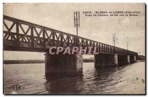 Old Postcard St Jean de Losne Bridge Railway on the Saone