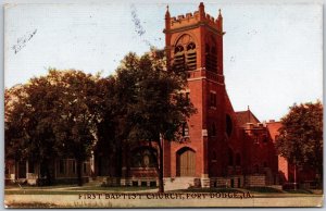 1911 First Baptist Church Fort Dodge Iowa IA Posted Parish Building Postcard