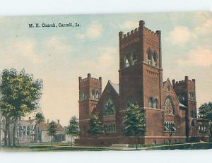 Divided-Back CHURCH SCENE Carroll Iowa IA G4256