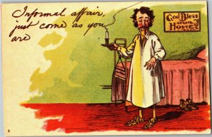 Man in Nightshirt and Slippers, Informal Affair Come As You Are Postcard D39