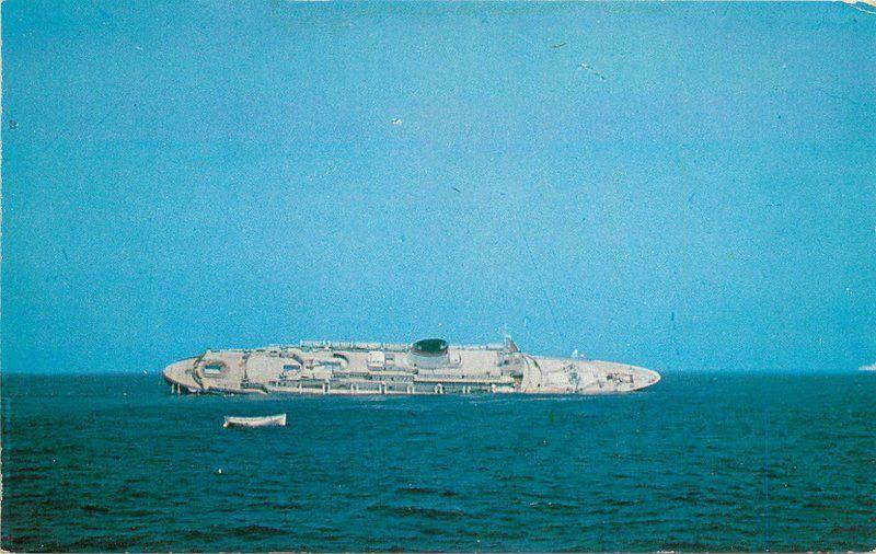 Bromley 1956 Nantucket Massachusetts Shipwreck SS Andrea Doria postcard 7662