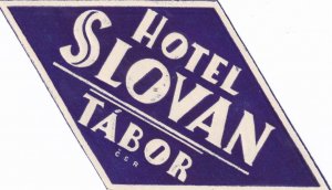 Czechoslovakia Tabor Hotel Slovan Vintage Luggage Label sk3648