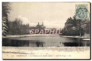 Old Postcard Chantilly Chateau seen the English Effect of Snow