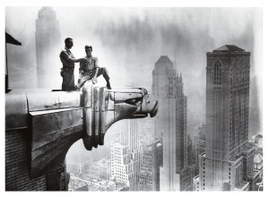 Jumbo Cleaning gargoyles high up on the Chrysler Building (N.Y.C.) Reproduction