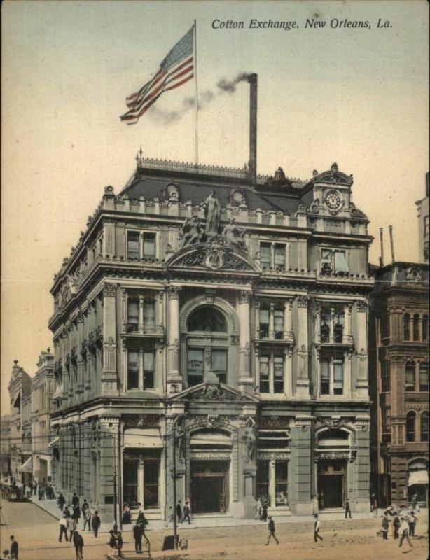 New Orleans LA Cotton Exchange Fold-Open c1905 Postcard jrf