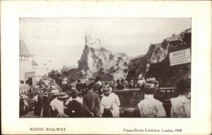 1908 Franco British Expo in London - Scenic Railway Roller Coaster Postcard