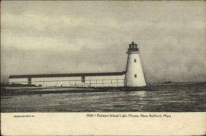 New Bedford MA Palmers Island Lighthouse c1905 Postcard