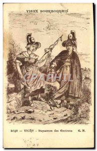 Old Postcard Folklore Bourbonnais Vichy Old Peasant nearby