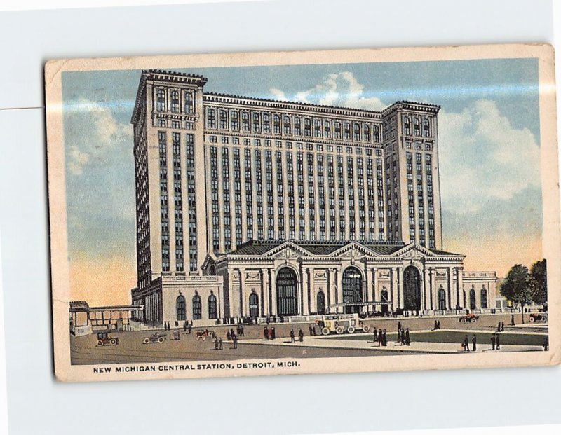 Postcard New Michigan Central Station Detroit Michigan USA