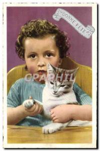 Old Postcard Cats Cat Kitten Children