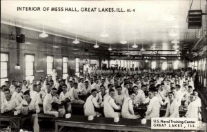 Great Lakes Illinois IL U.S. Naval Training Center Mess Hall Real Photo Postcard