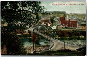 Aerial View of Livermore Falls ME Vintage Postcard W06