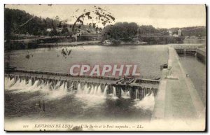 Old Postcard Environs de Lyon S Miss Beard and Suspension Bridge