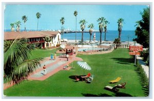 c1960's La Casa Del Mar Motel Seaside Santa Barbara California CA Trees Postcard