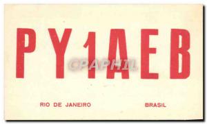 Old Postcard Telegraphie PY1AEB Rio de Janeiro Brasil Souza Com Martinelli Le...