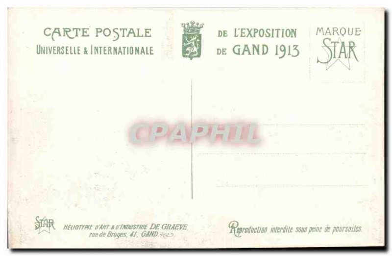 Expo Ghent -Ghent-Belgium-Belgium-1913- Monumental Fountain Post Card Old