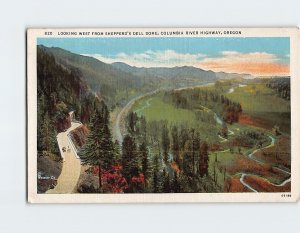 Postcard Looking West From Shepperd's Dell Dome, Columbia River Highway, Oregon