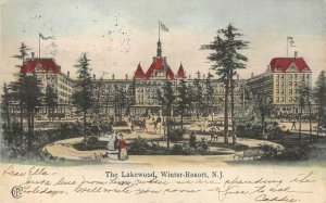 The Lakewood, Winter-Resort, New Jersey Hotel 1905 Hand-Colored Vintage Postcard