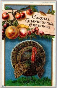 Cordial Thanksgiving Greetings Turkey Balls Wishes Card Postcard