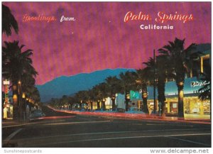 California Palm Springs Greetings Palm Canyon Drive At Night