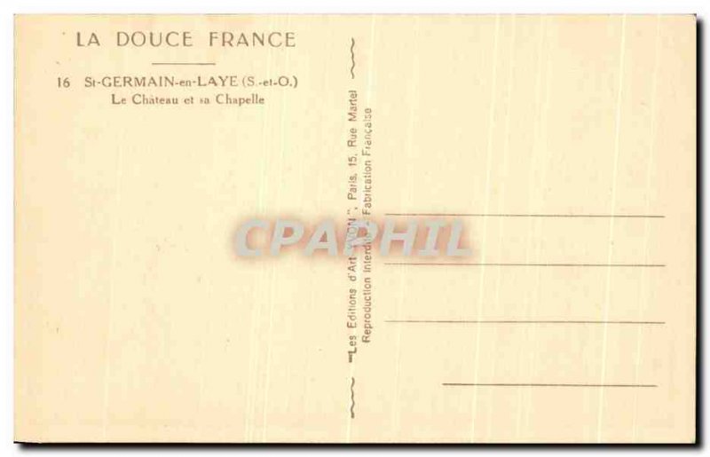 Old Postcard St Germain En Laye The Castle and Chapel