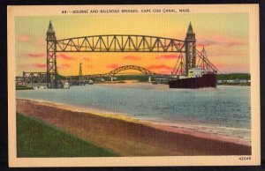 Massachusetts CAPE COD CANAL Bourne and Railroad Bridges - LINEN