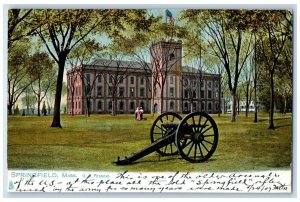 U.S Arsenal Building Cannon Scene Springfield Massachusetts MA Tuck's Postcard