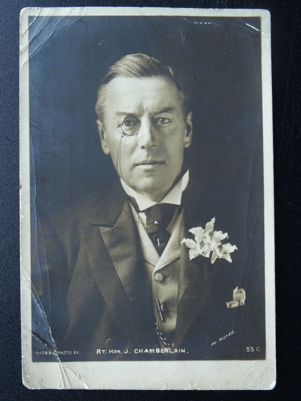 Portrait Rt Hon Joseph Chamberlain 1903 Rp Postcard By Rotary Topics People Other 3138