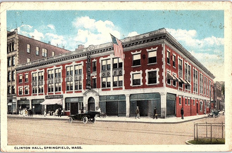 Postcard SHOPS SCENE Springfield Massachusetts MA AI2331