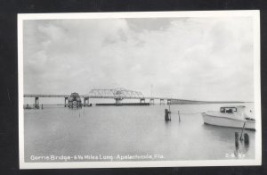 RPPC APALACHICOLA FLORIDA GORRIE BRIDGE BOATS VINTAGE REAL PHOTO POSTCARD