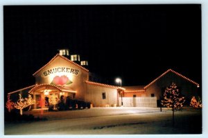 ORRVILLE, Ohio OH ~ Christmas Lights SIMPLY SMUCKER'S Roadside 4x6 Postcard