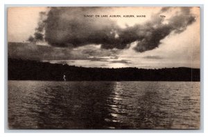 Lake Auburn Sunset Auburn Maine ME UNP DB Postcard U13
