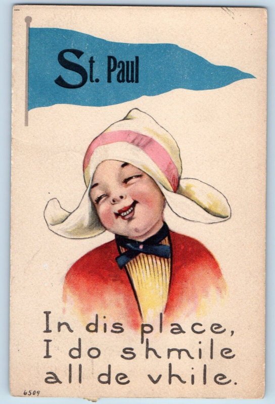 Stillwater Minnesota Postcard Dutch Girl In Dis Place I Do Shmile All De Vhile