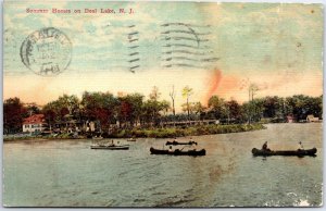 VINTAGE POSTCARD SUMMER HOMES LOCATED ON DEAL LAKE NEW JERSEY POSTED 1911