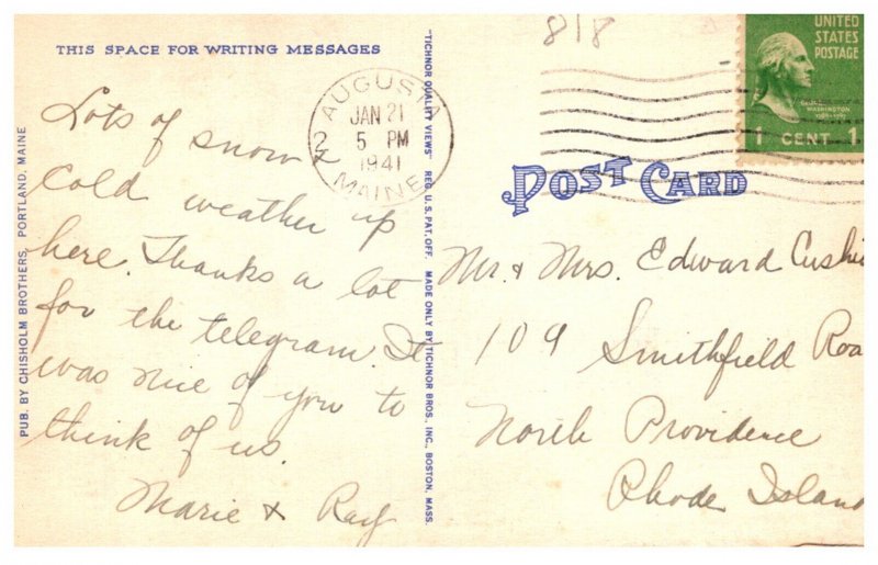 Greetings PORTLAND MAINE Large Letter