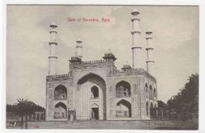 Gate of Secundra Agra India 1910c postcard