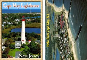 2~4X6 Postcards CAPE MAY, NJ New Jersey  LIGHT HOUSE & POINT Bird's Eye View