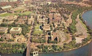 USA Hi Over East Aerea Minneapolis Campus Minnesota Vintage Postcard 08.15