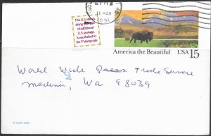 US Buffalo used.  UX120.  with additional postage stamp.