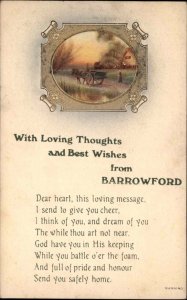 Barrowford England Loving Thoughts Poem Poetry Country Scene c1910 Postcard