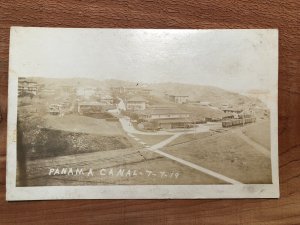 1919 Vintage RPPC Panama Canal Postcard Buildings City Unposted